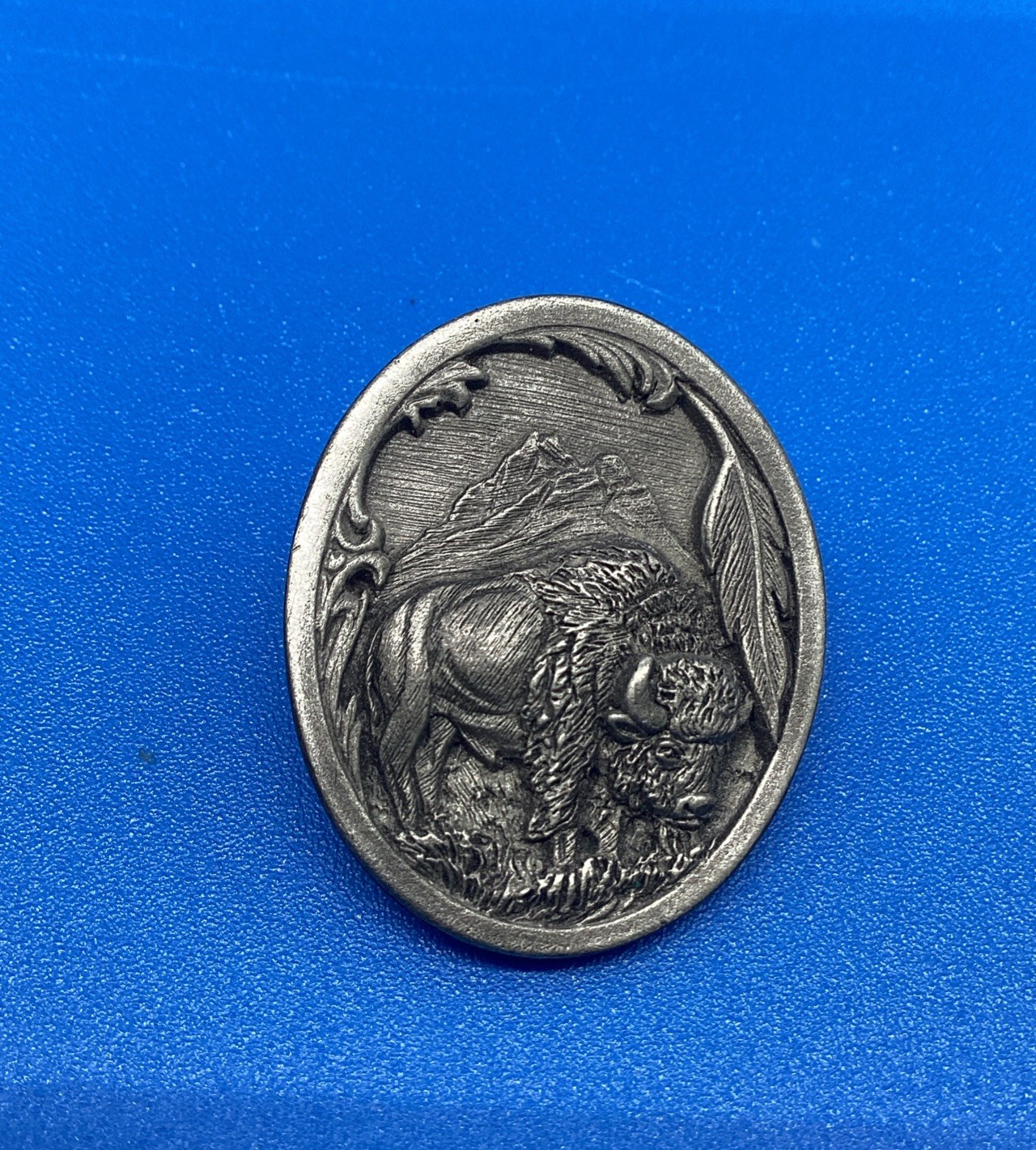 Vintage Great American Products Pewter American Bison Pin 1992 Numbered 2167