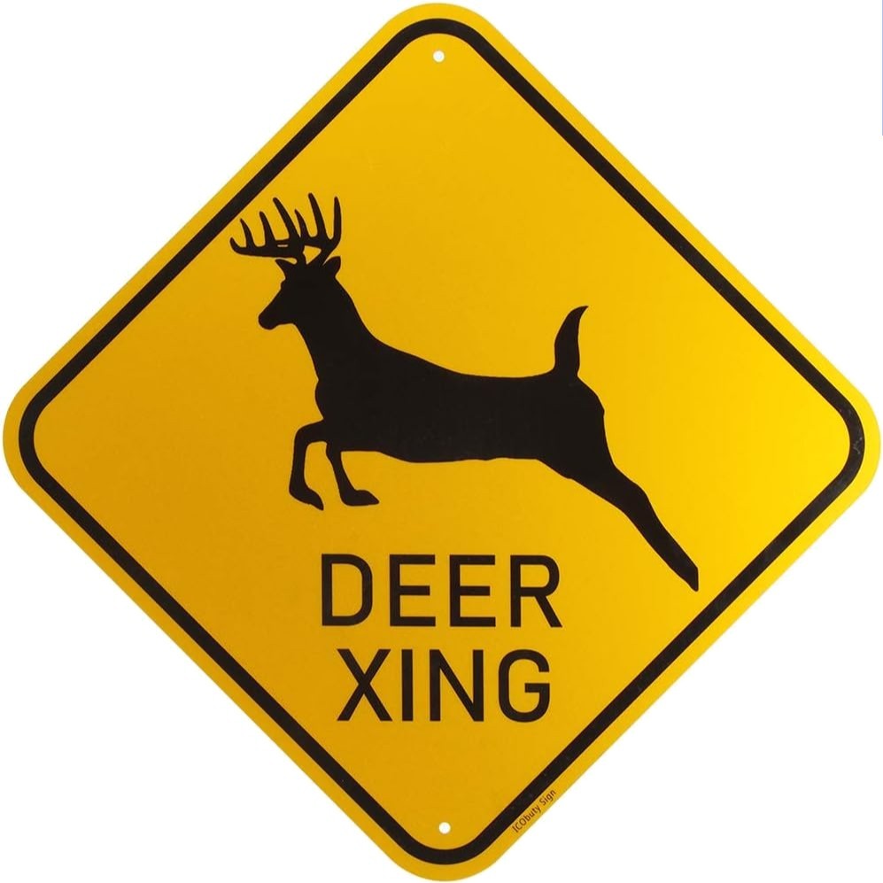 Weatherproof 12x12 Reflective Deer Crossing Sign - Safety and Style Combined