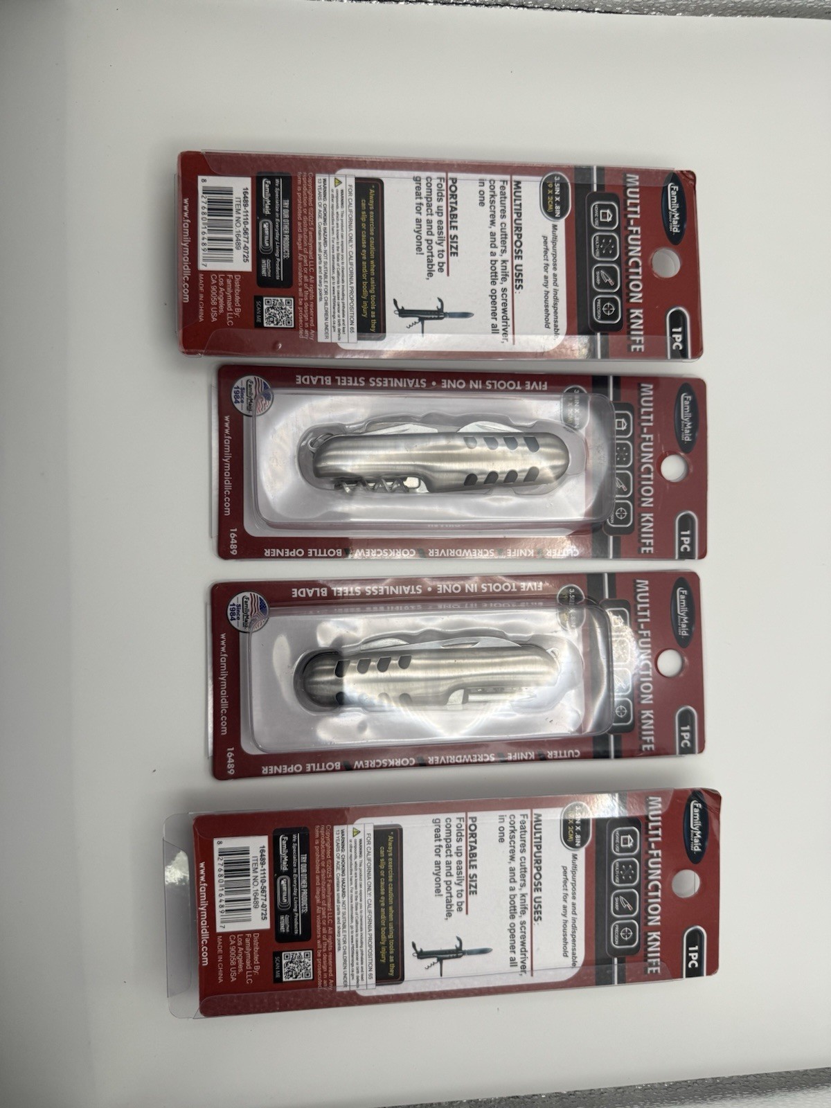FamilyMaid Multi-Function Knife 5-in-1 Multi-Tool Stainless Steel - (Case of 12)