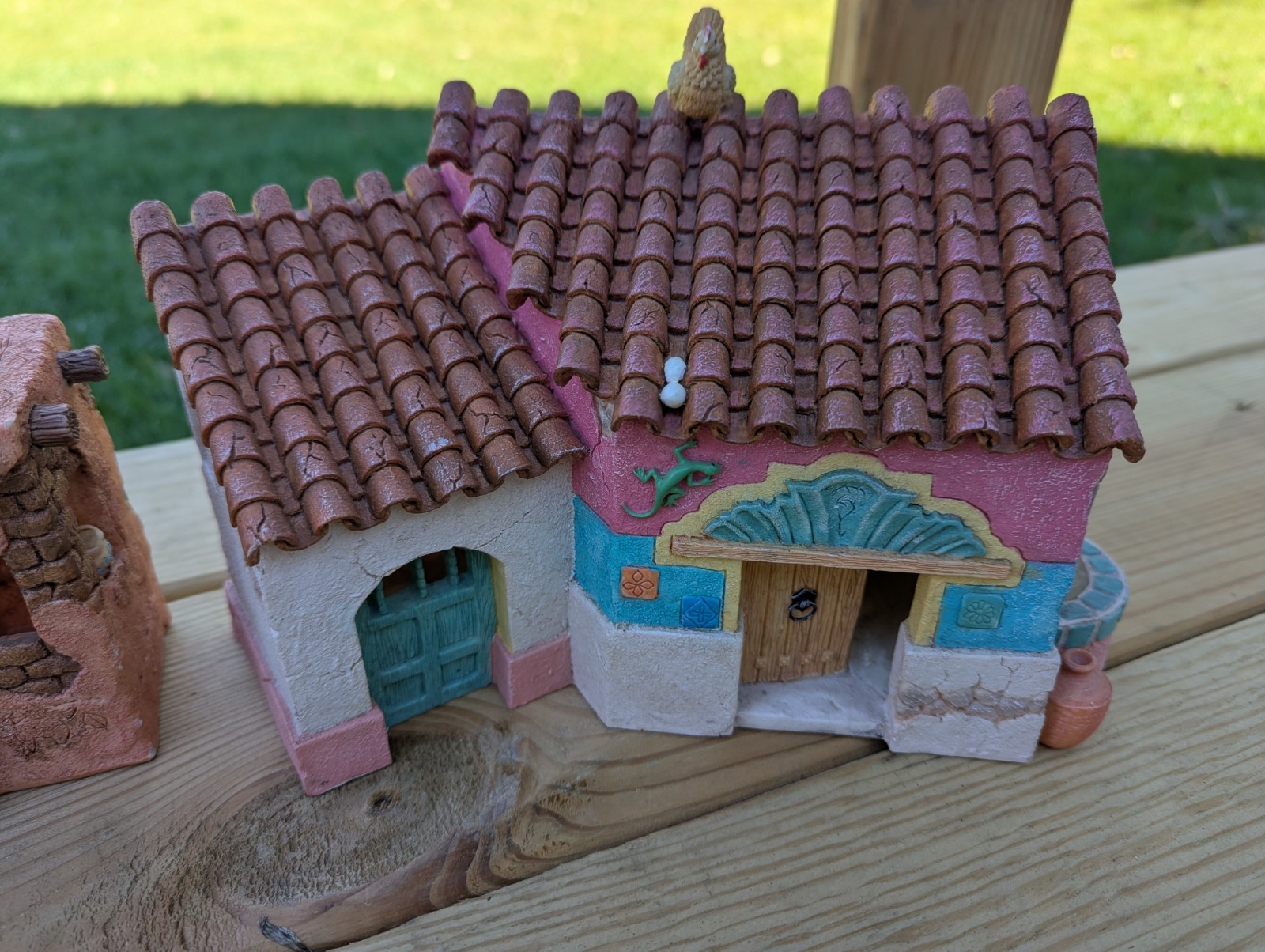 Vintage Stone Of The Feather Lot Of 3 Adobe Buildings  & Bonus Figure Karen Hayn