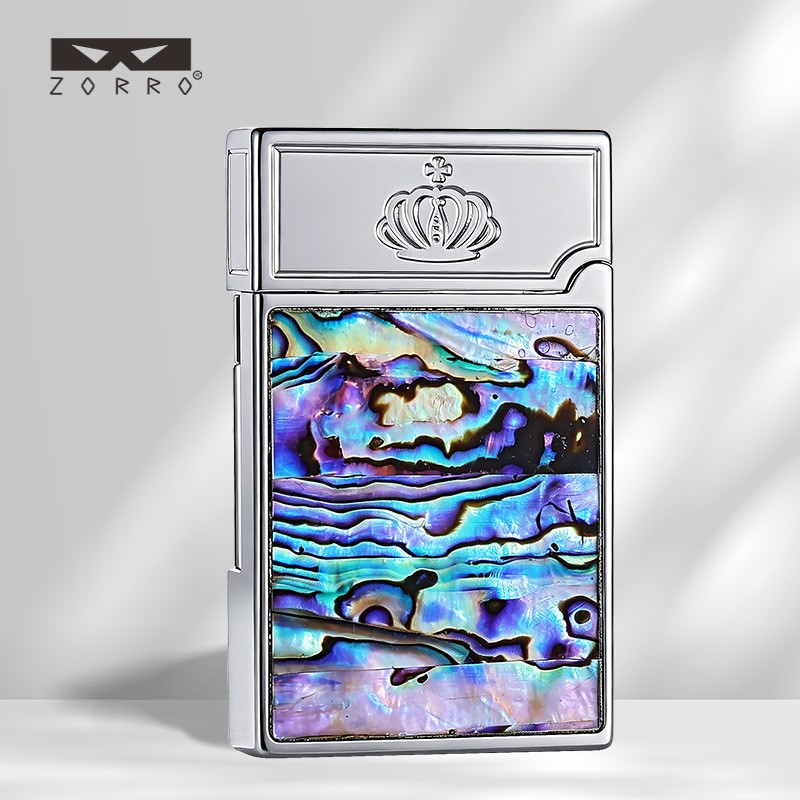 ZORRO Kerosene Lighter, Mother‑of‑Pearl Inlay, Crisp Ping Sound On Lid Opening ZORRO Kerosene Lighter, Mother‑of‑Pearl Inlay, Crisp Ping Sound On Lid Opening