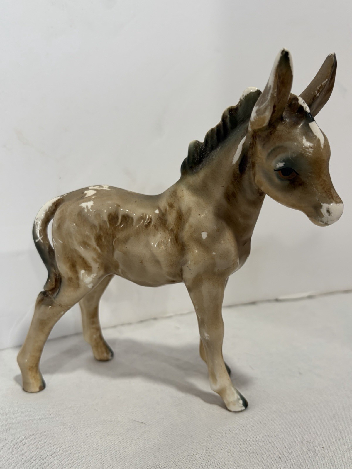 Vintage Donkey Mule Figurine Japan Ceramic Glazed Mid Century