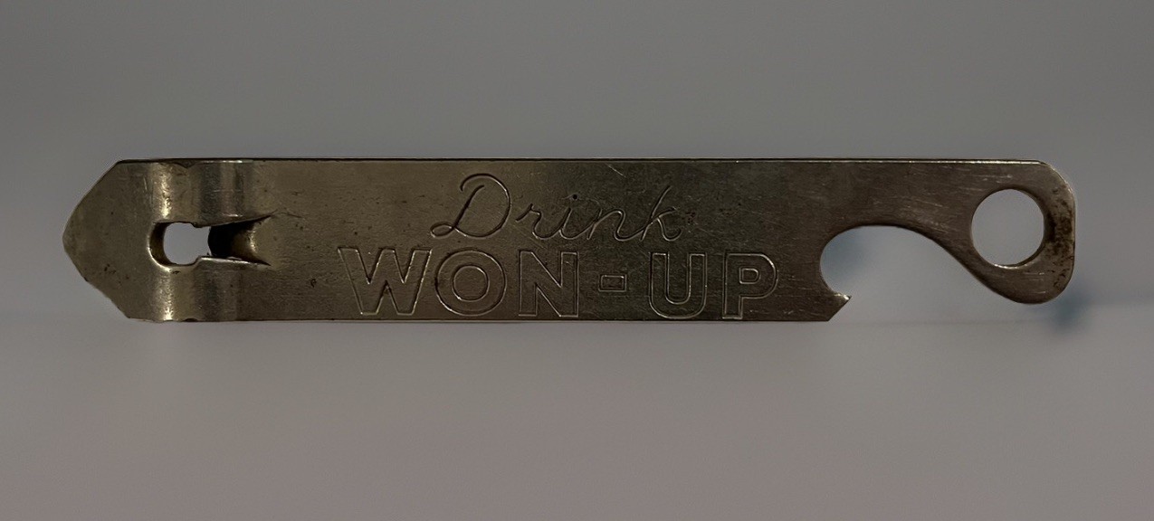 VTG Drink Won-Up Advertising Metal Bottle Can Opener Juice Advertisement Canco