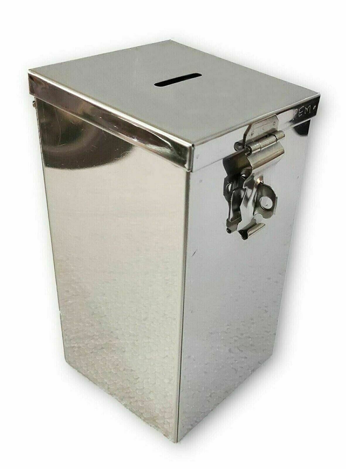 Stainless Steel Long Donation Coin Box And Money Piggy Bank Coin Gullak FreeShip