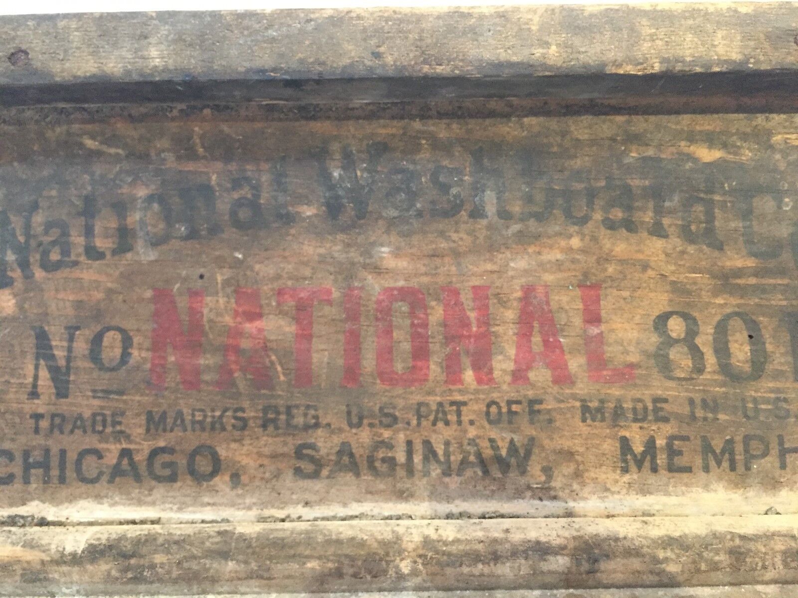 Antique Washboard ~ National washboard 801 ~ Good Graphics ~ Weathered