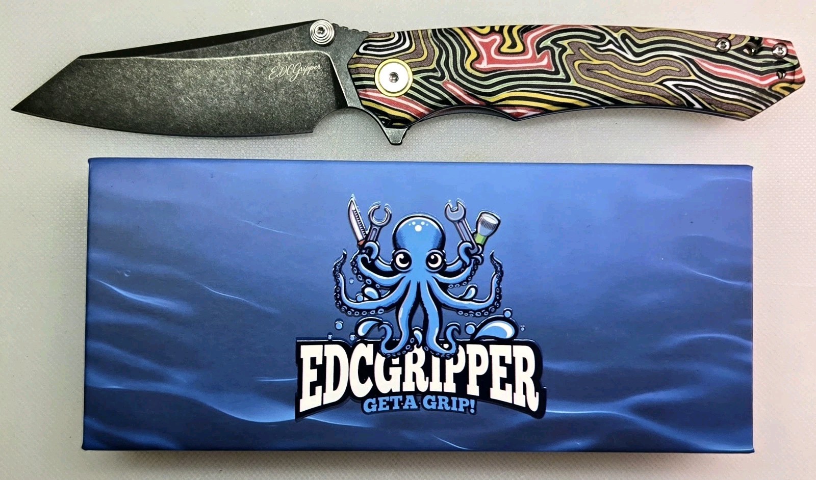 EDCGRIPPER StormCutter #79/200 Neon Maze G10 Handle 3½