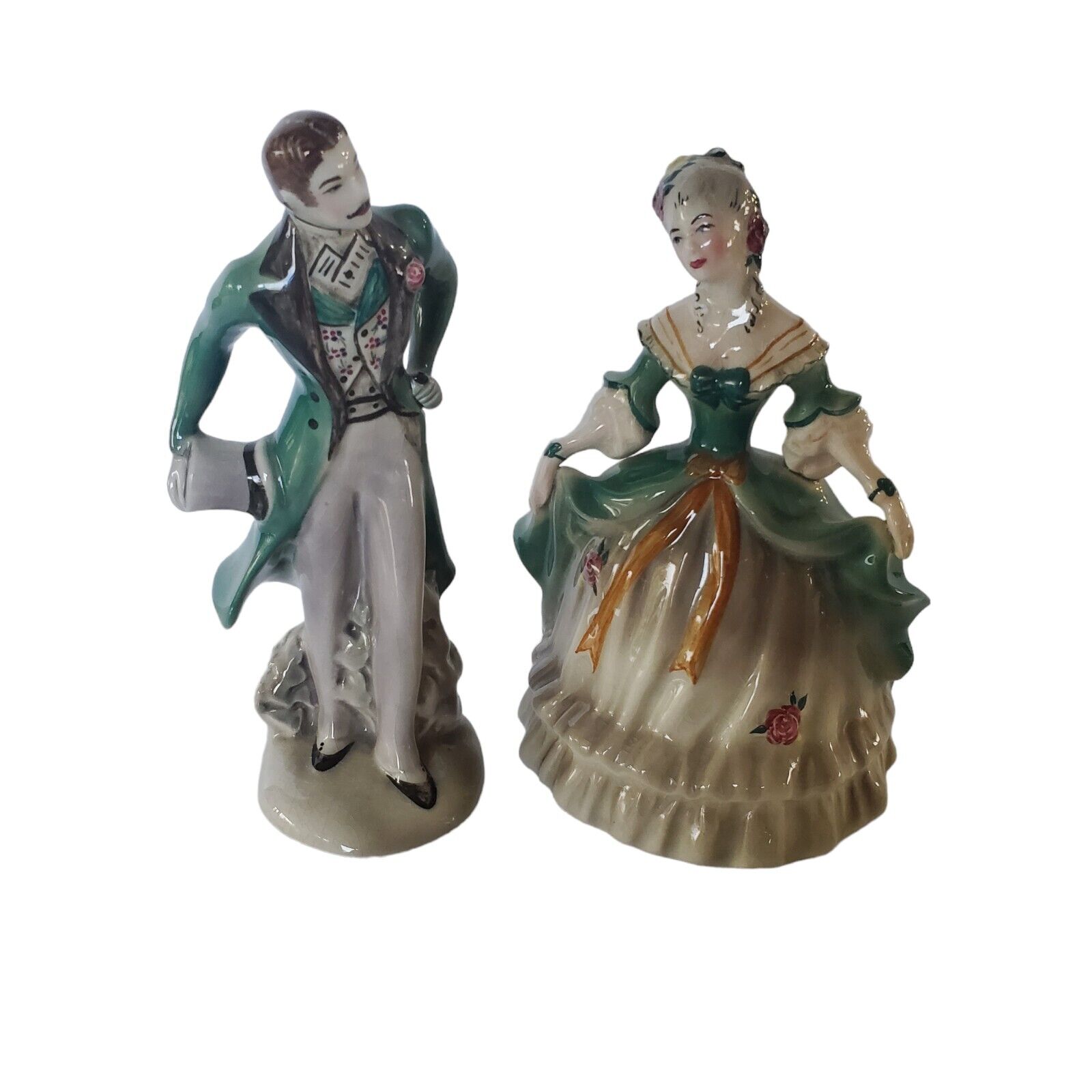 Goldscheider  Victorian Porcelain Courting Couple Figurines Music Blue Danube