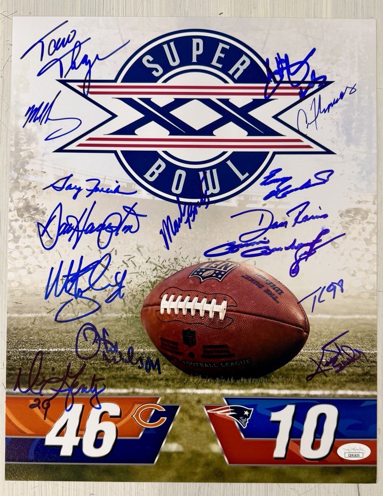 Chicago Bears Super Bowl XX Champions 11x14 Photo Signed by 16 Players JSA 🐻🏈