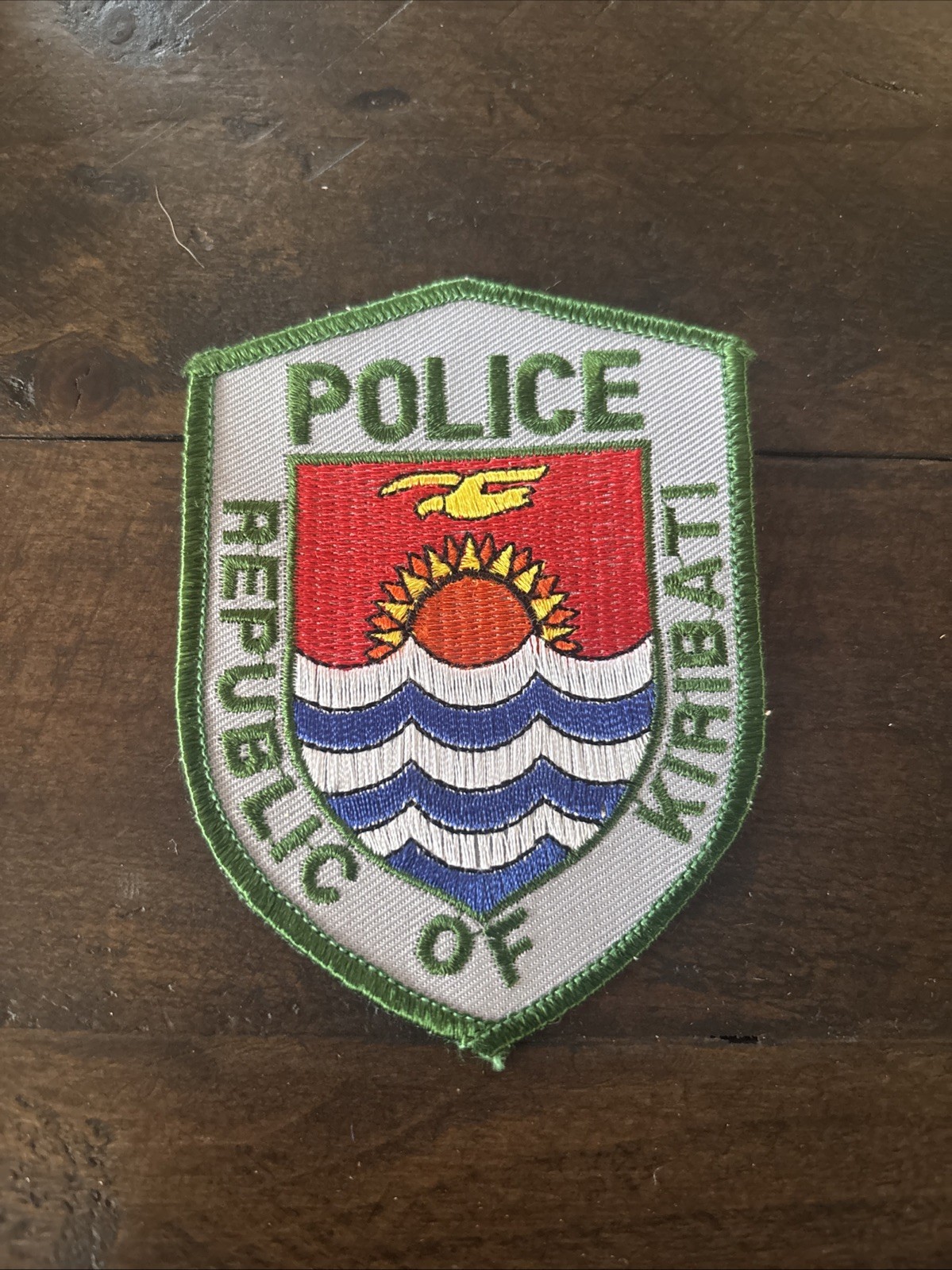 Republic of Kiribati Micronesia Oceania Police patch Rare Vtg Sew On 4”