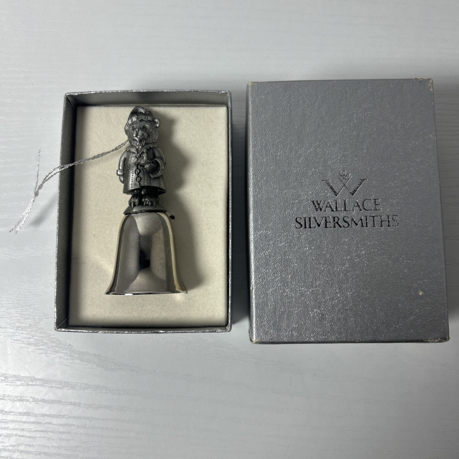 Wallace silversmiths Pewter Bear Bell 3” Ornament