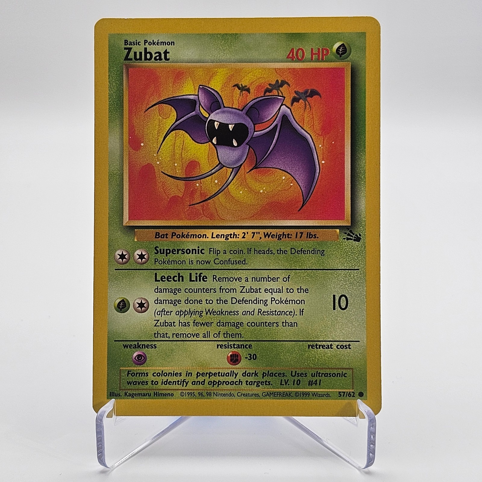 Zubat - 57/62 - Jungle Unlimited WOTC Pokemon Card VLP