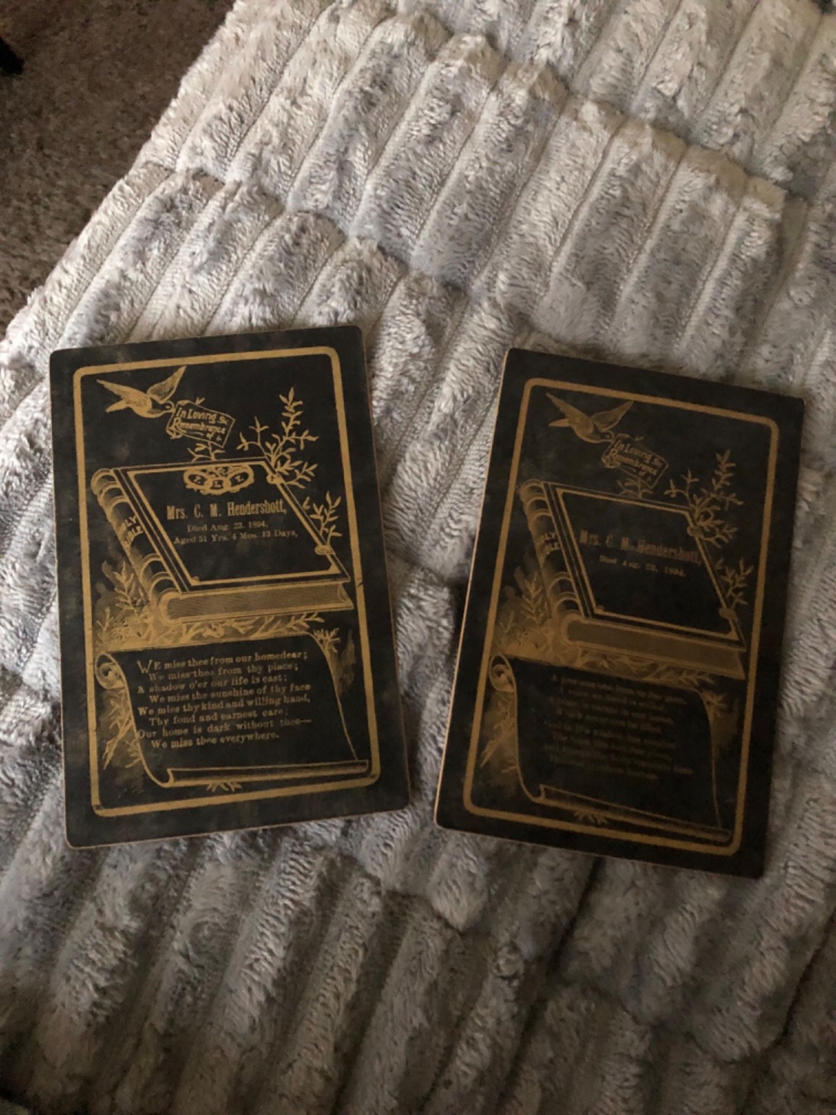 Antique Victorian Memorial Cards Antique Victorian Memorial Cards