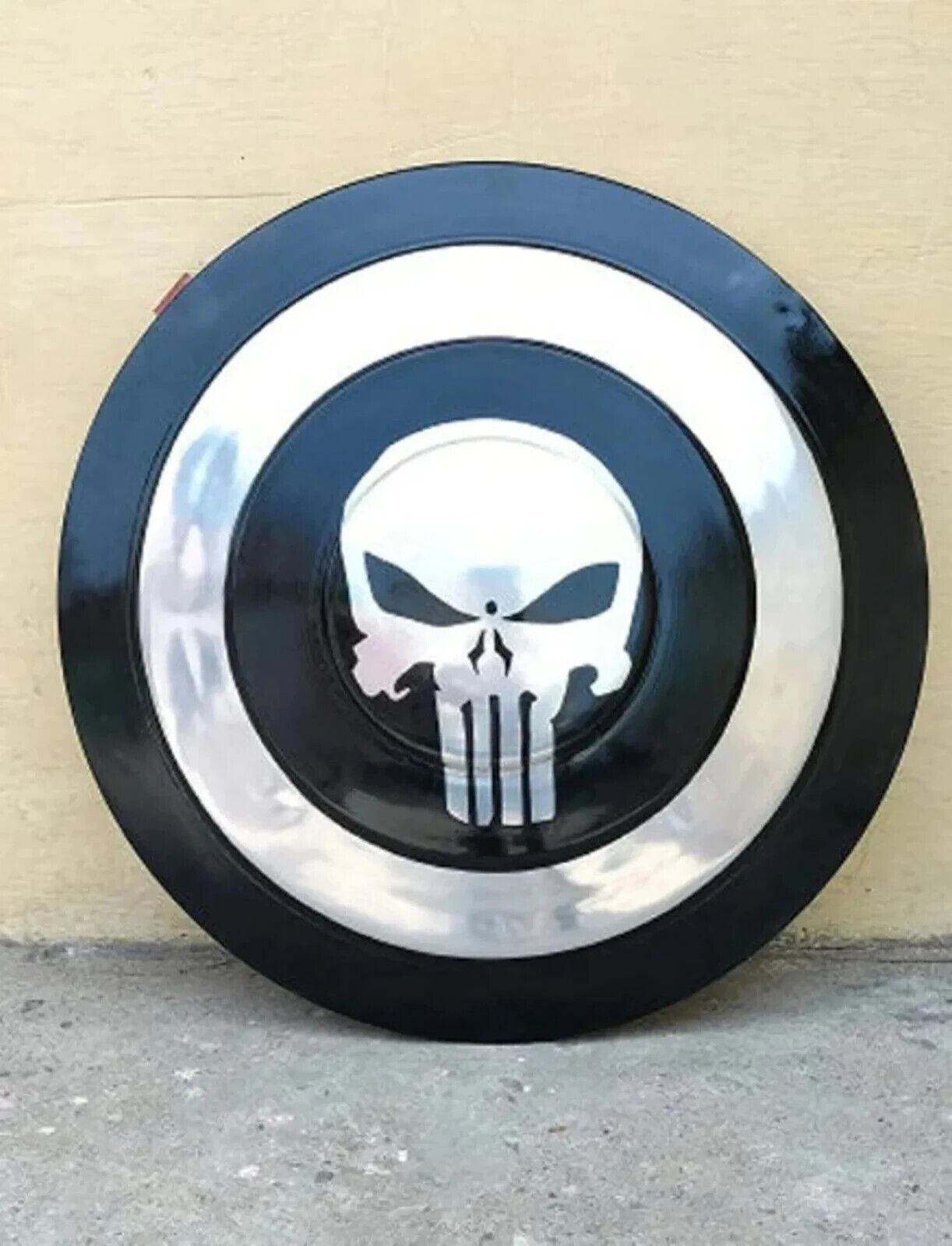 Medieval Punisher Skull Round Shield Cosplay Costume Prop Metal Shield