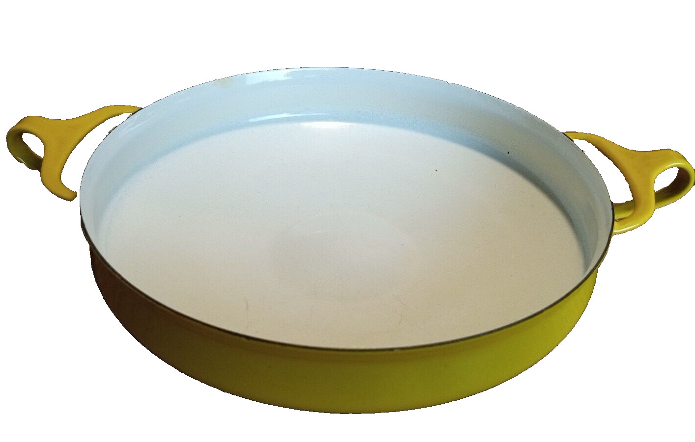 Dansk France Kobenstyle Yellow Enamel 10” Paella Pan Vintage France