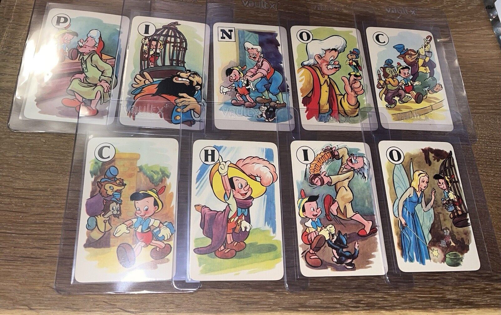 WALT DISNEY 🎥 1940 Castell PINOCCHIO Card Game Cards Colored SET Of 9 Cards