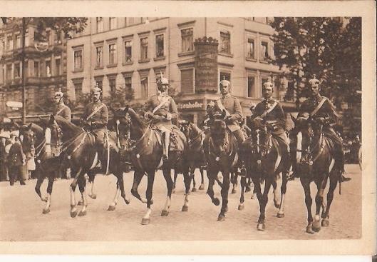 Postcard WW I. Our Imperial House, the Crown Prince with entourage from an exercise k., around 1916