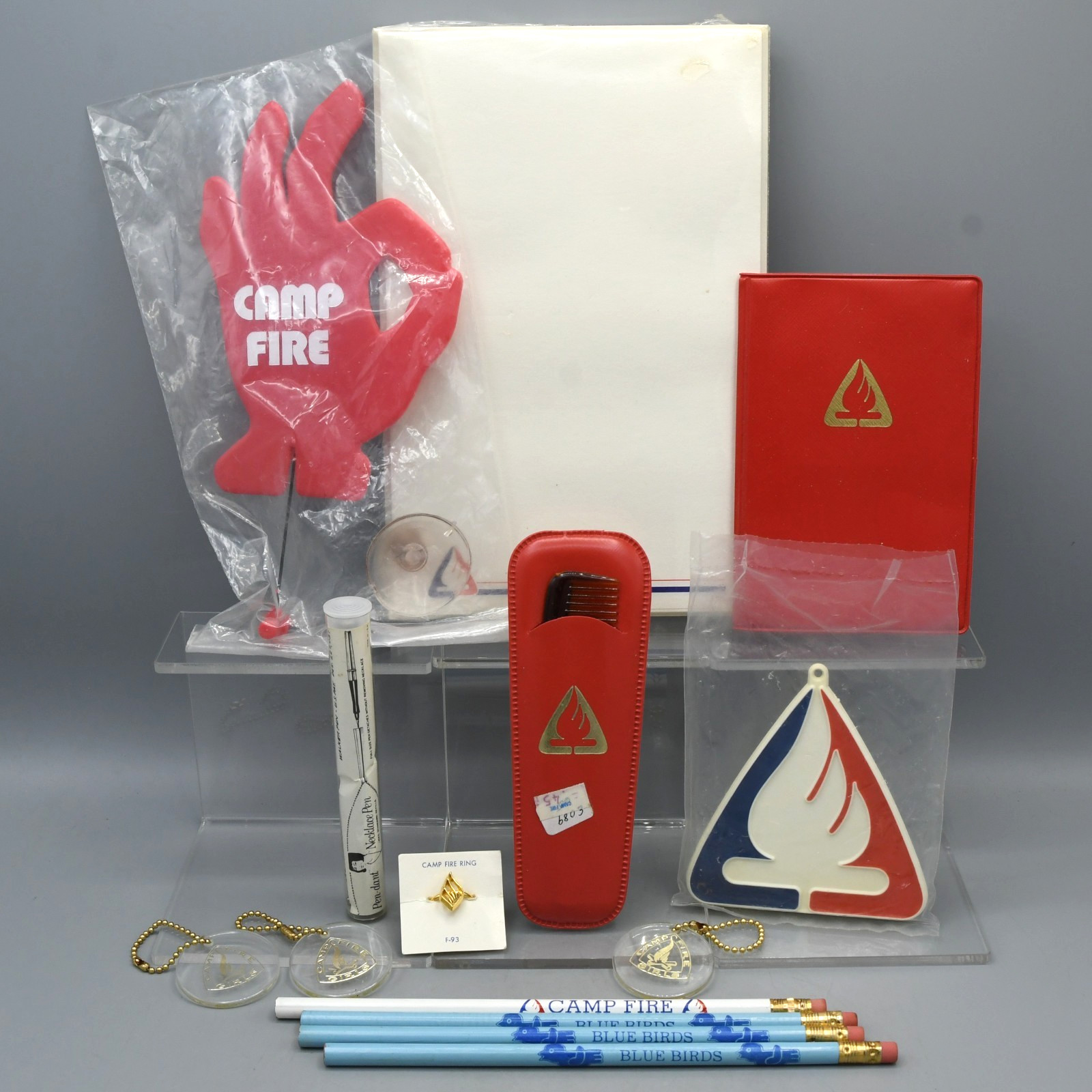 Vintage Camp Fire Girls Memorabilia Accessory Lot Keychains Ring Stationery Comb