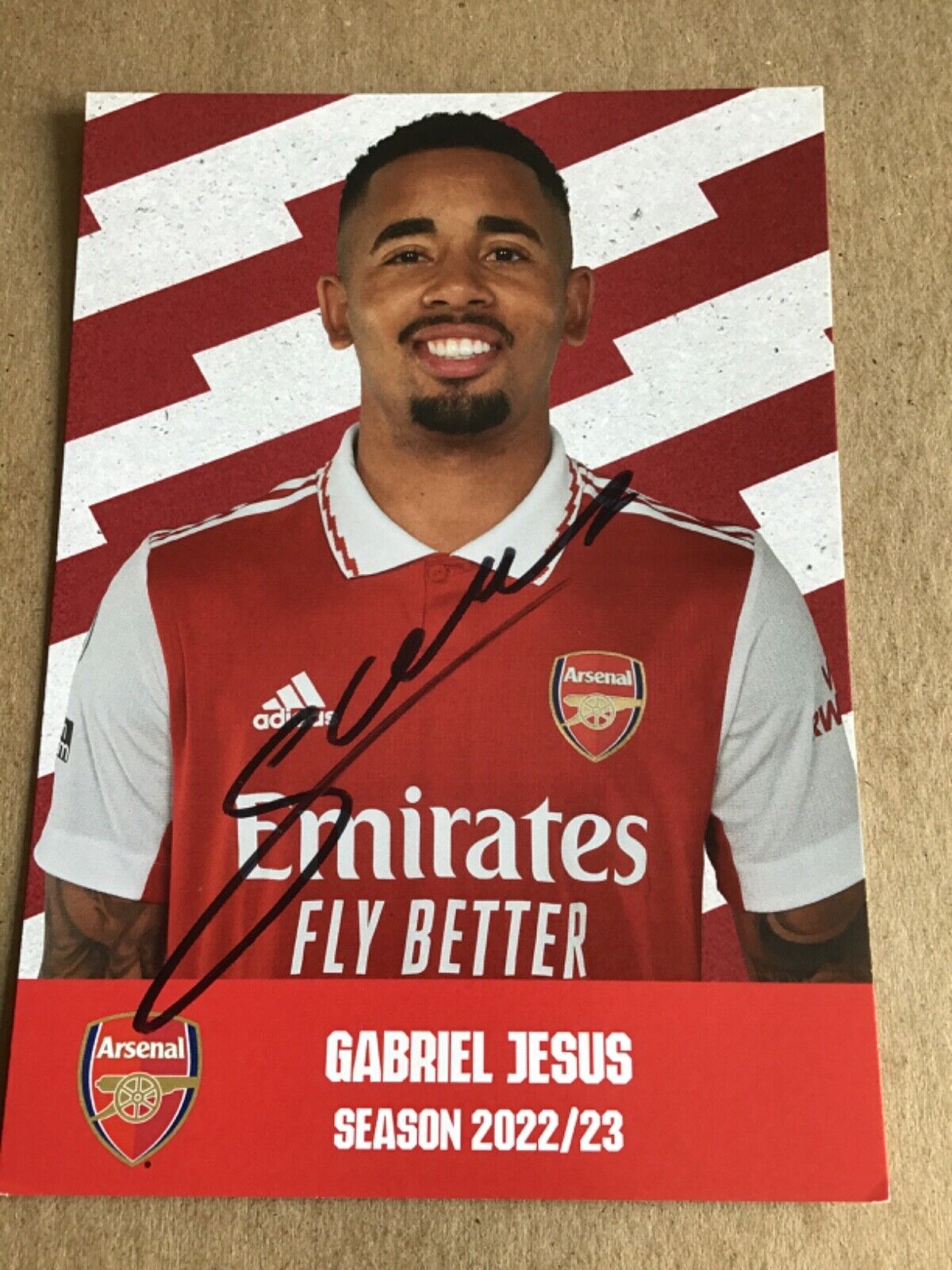 Gabriel Jesus, Brazil 🇧🇷 Arsenal FC 2022/23 hand signed
