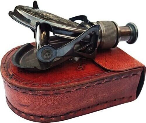 Antique Brass Monocular Binocular for Hunting Trekking, With Leather Case Gift