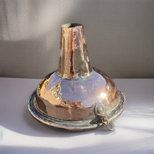 Antique French Hand Hammered Copper Funnel 7” C1890