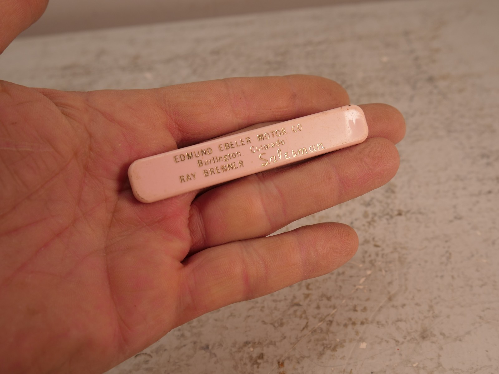 Vintage 1950\'s Advertising Letter Opener Burlington Colorado Car Dealer