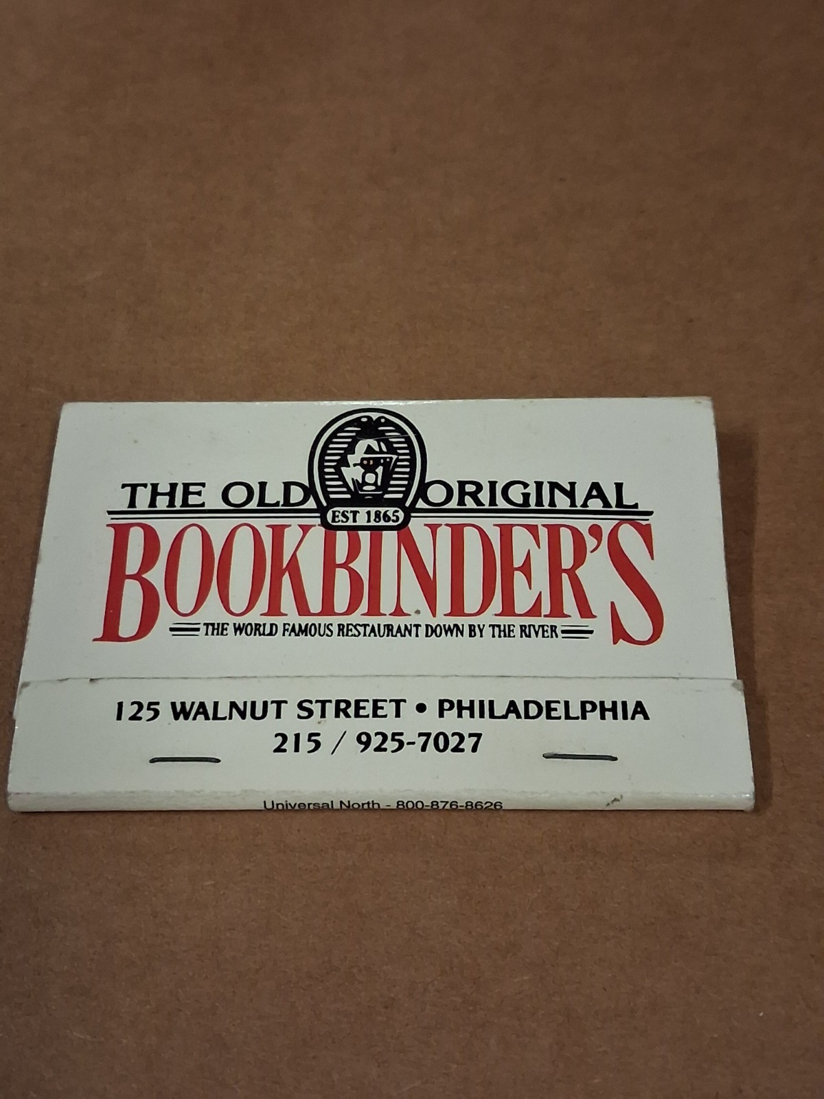 Vintage The Old Original Bookbinder\'s Restaurant - Matchbook, Matchcover