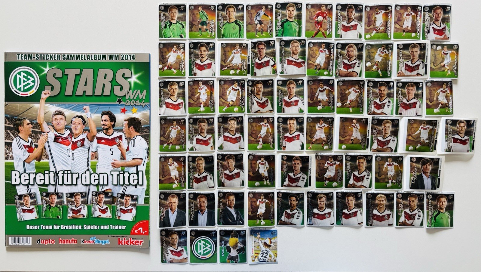 Ferrero DFB Team Sticker Scrapbook World Cup 2014 Complete Sticker Set Fifa World Cup