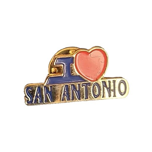 Vintage I Love / I Heart San Antonio New Souvenir Lapel Hat Pin - 