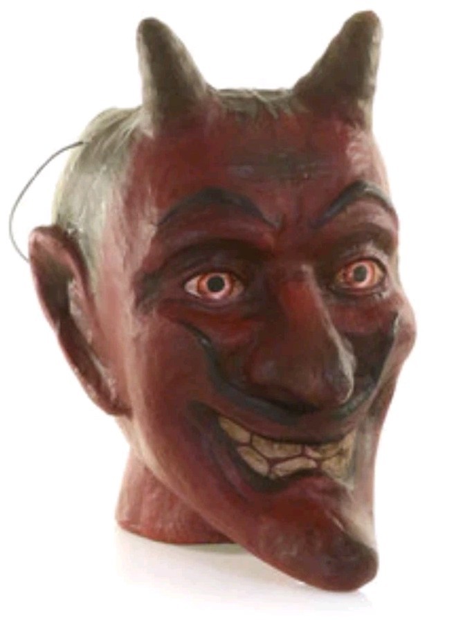Cody Foster Halloween Paper Mache  Devil Candy Bucket-8.5''H