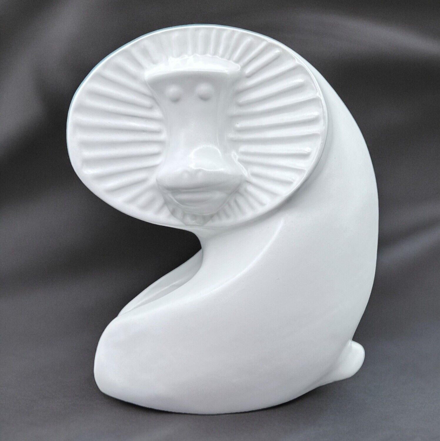 Jonathan Adler Pottery Ceramic Baboon Sculpture in White Early Menagerie