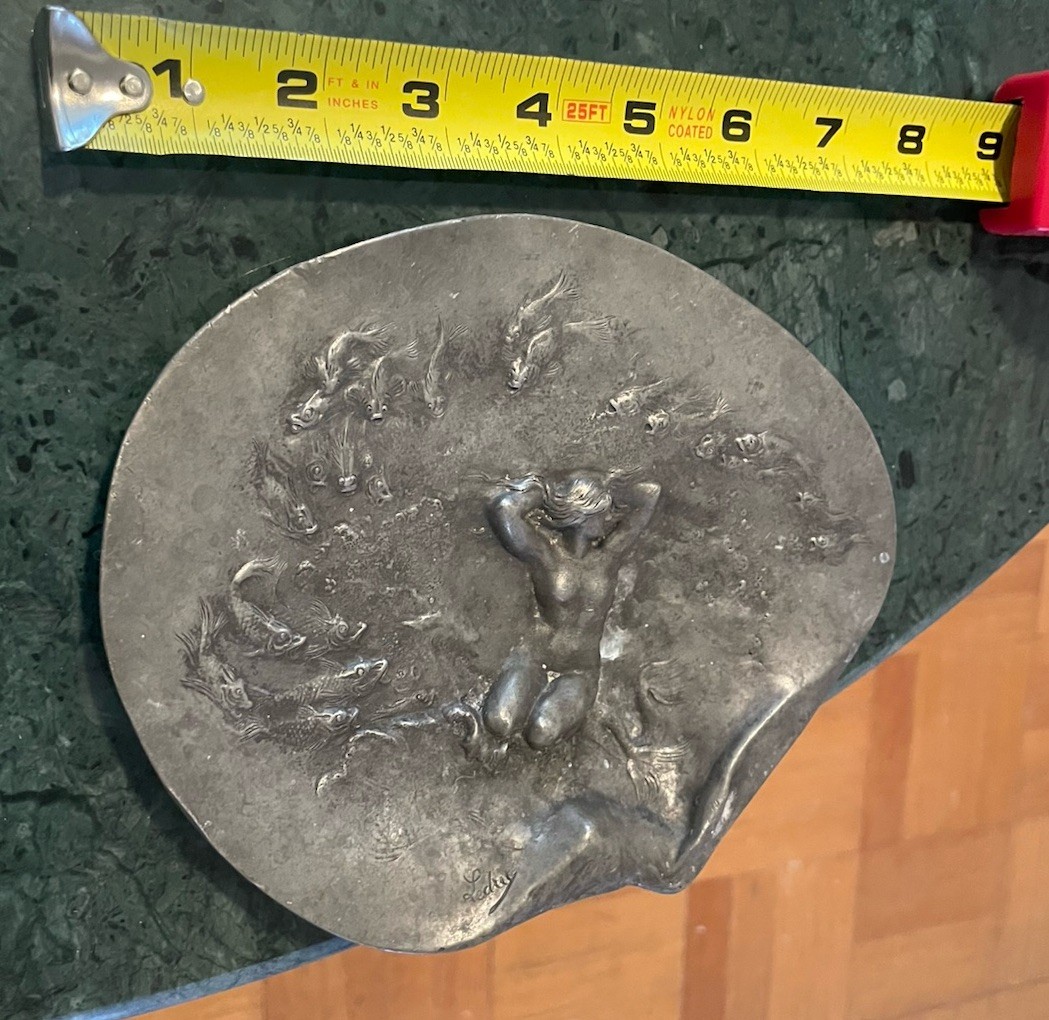 Antique Art Nouveau Pewter dish by Auguste Ledru-Suse Frer Paris