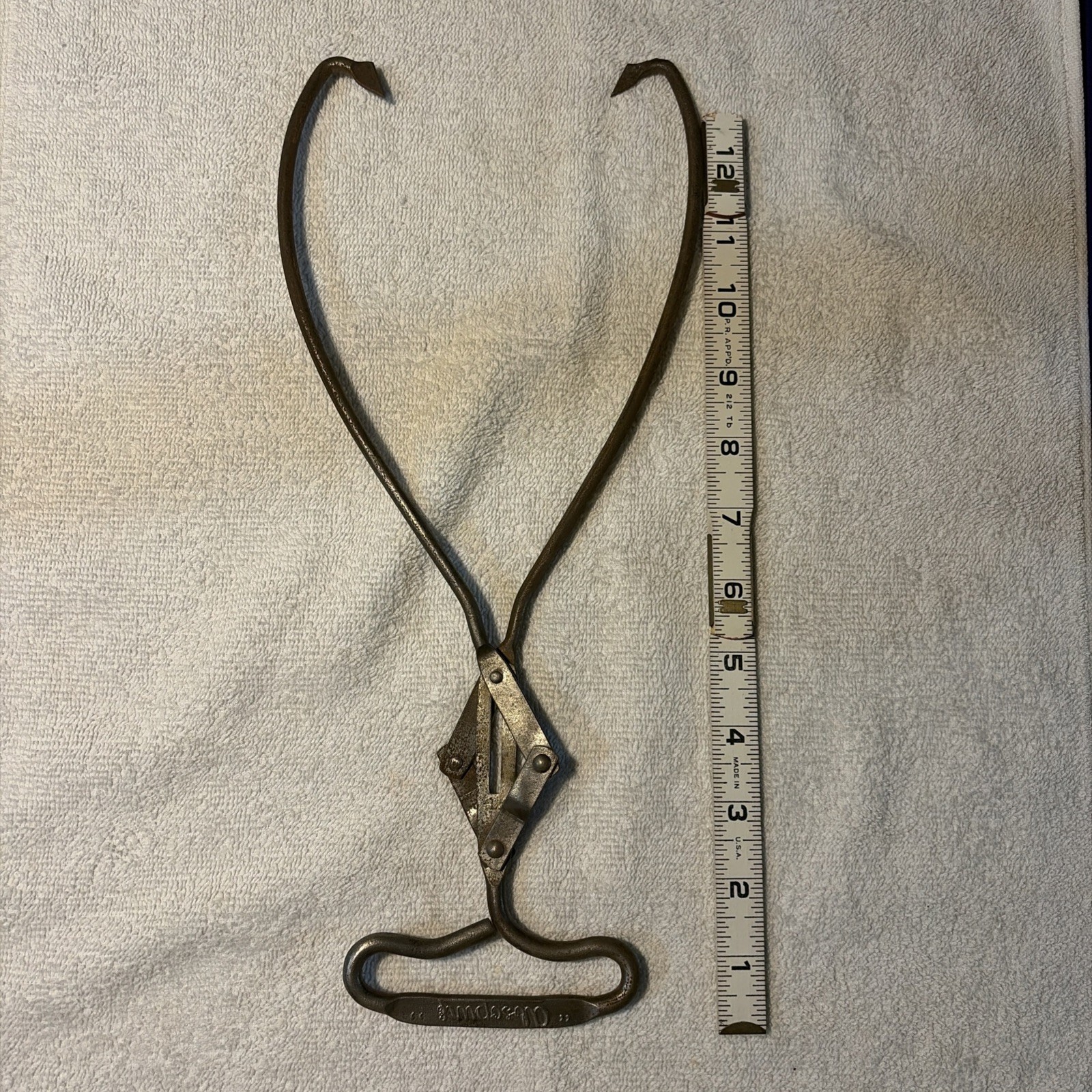 Antique Metal Absopure Ice Tongs Rare