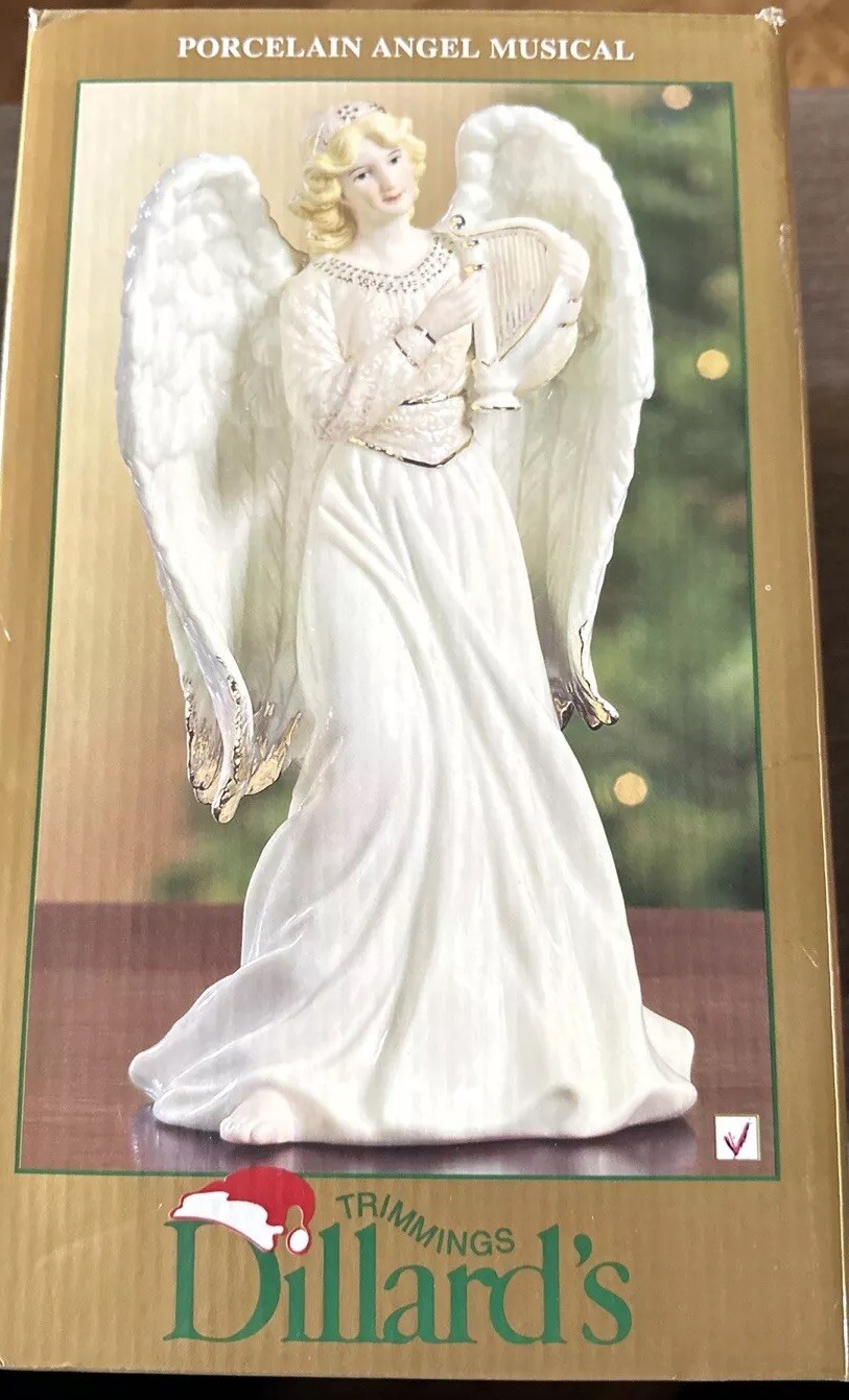 Dillards Trimmings Musical Angel + Harp Jade Porcelain W/Gold detail Christmas Dillards Trimmings Musical Angel + Harp Jade Porcelain W/Gold detail Christmas