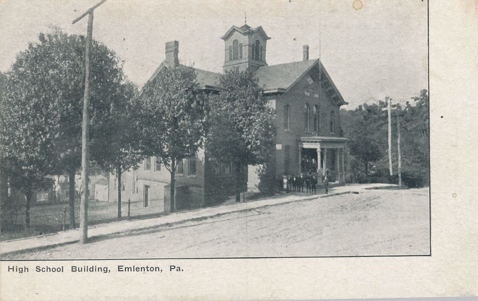 EMLENTON PA - High School Building Postcard - 1907