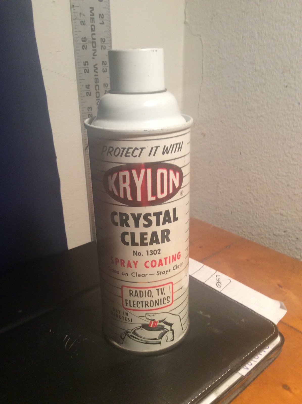 Vintage  KRYLON Crystal Clear - 1302  Small Top  spray paint can  ^UNUSED*