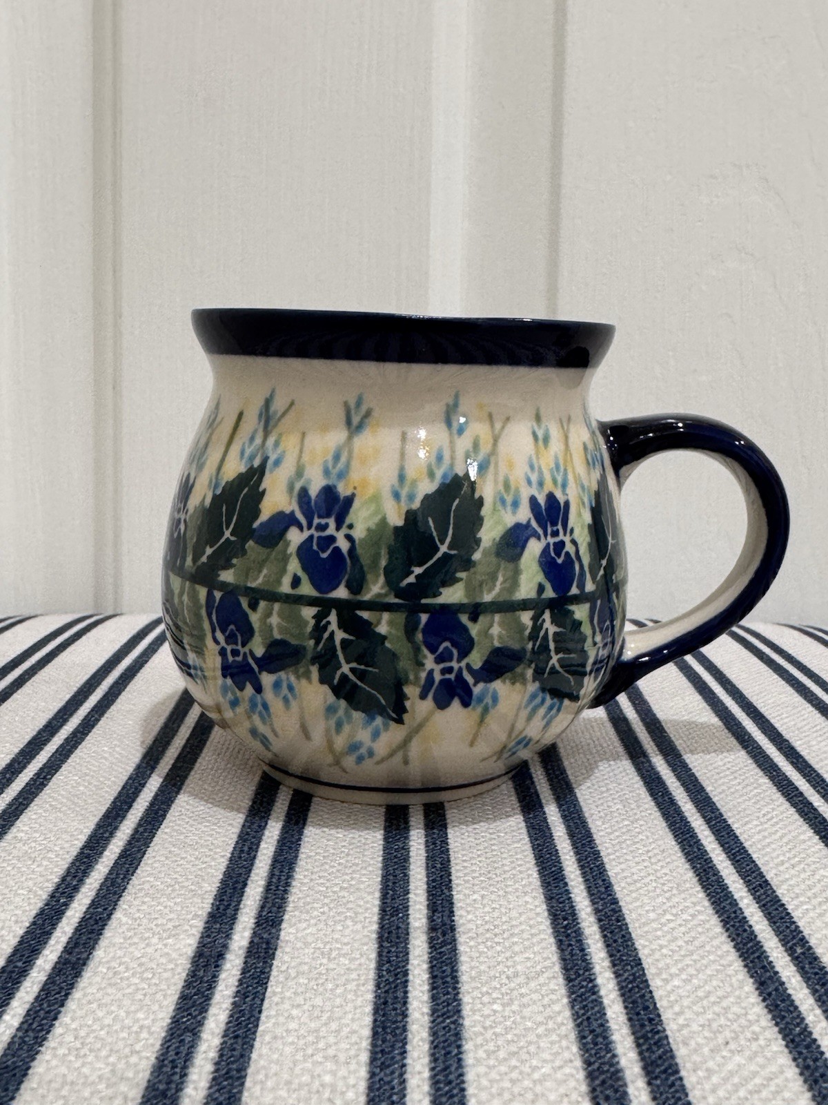 Boleslawiec Kalich UNIKAT 15 Polish Pottery Bubble Mug Signed Floral Handmade