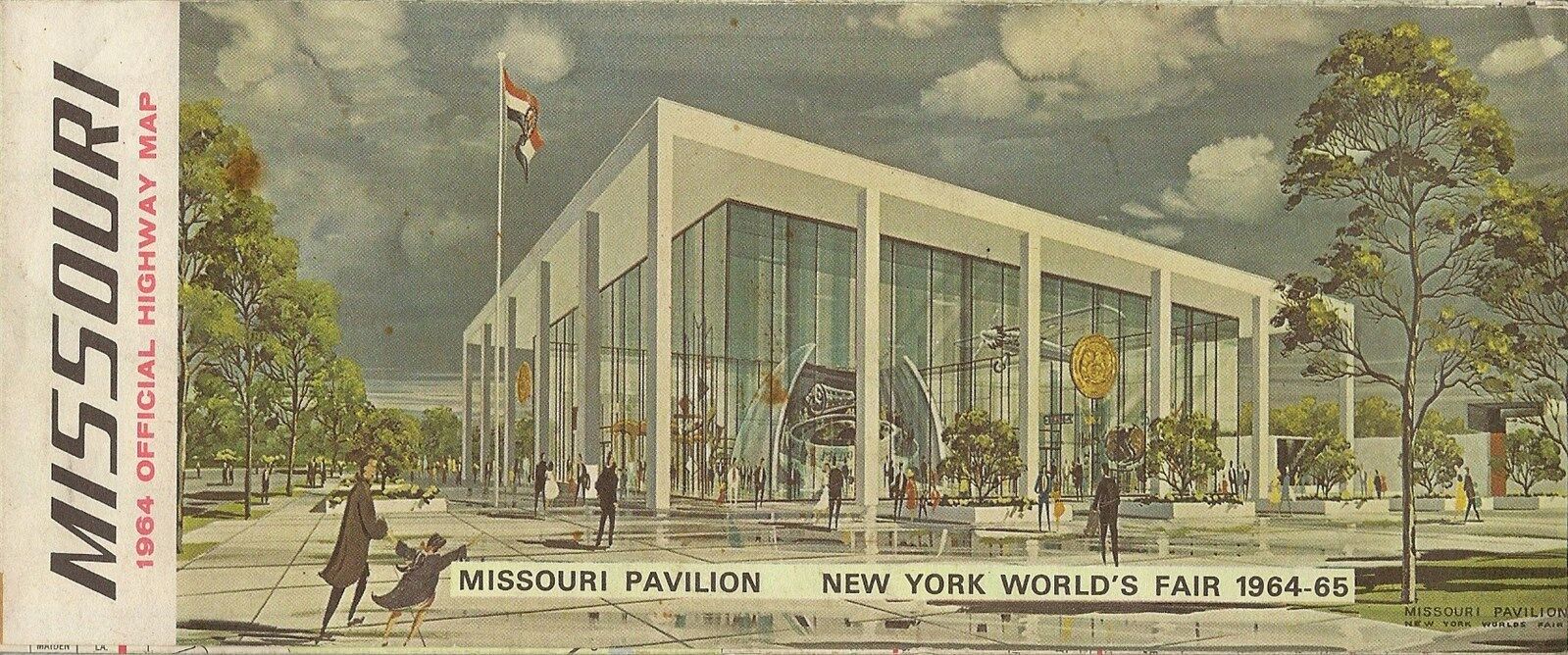 1964 MISSOURI Official State Highway Road Map Route 66 World's Fair Pavilion