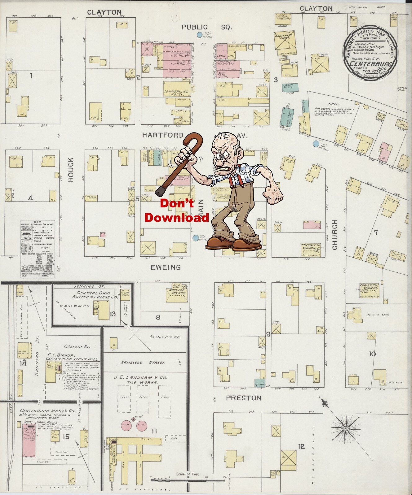 1893 Very Detailed COPY City Map Centerburg OHIO Perfect for researchers 1893 Very Detailed COPY City Map Centerburg OHIO Perfect for researchers