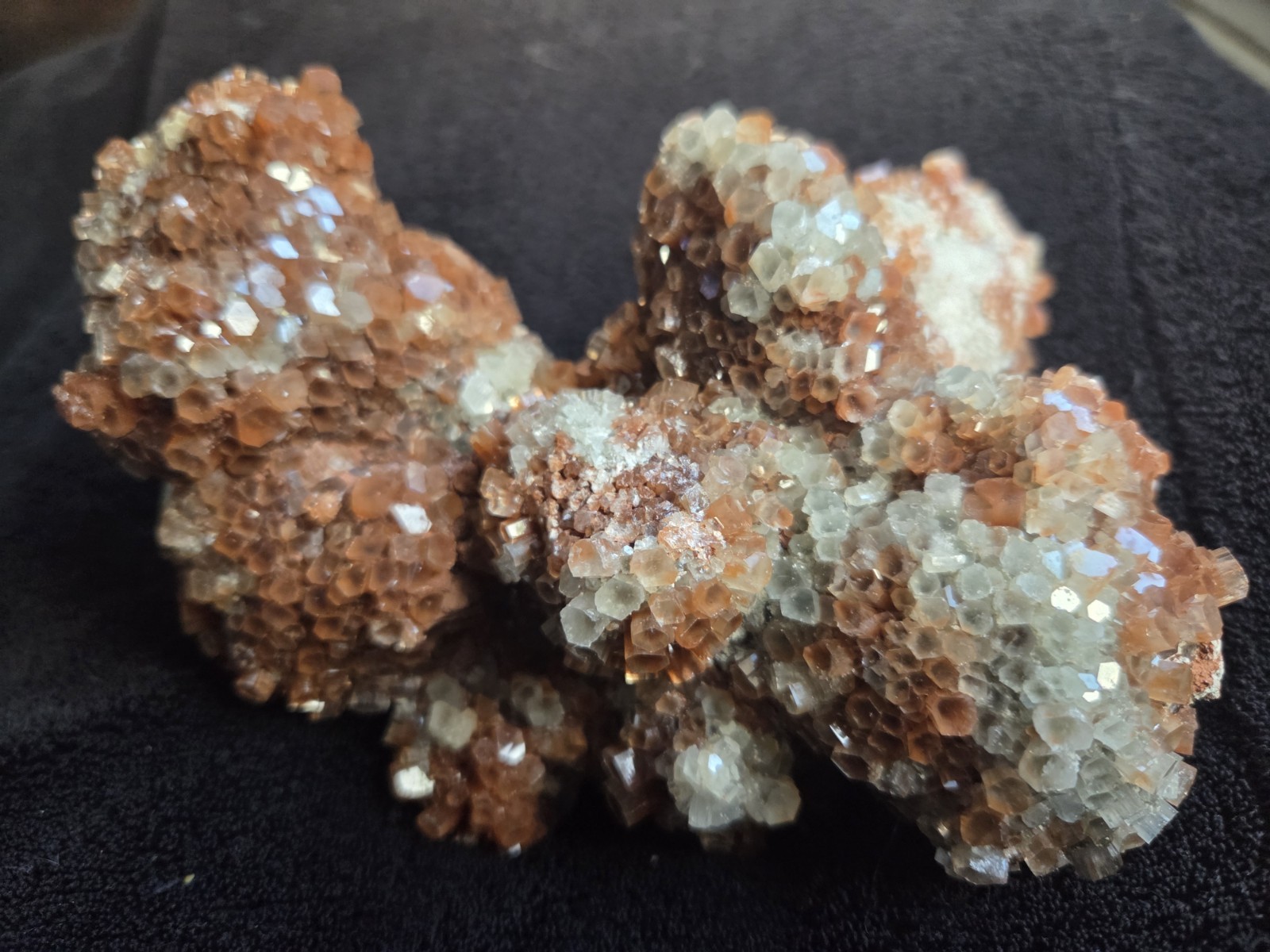  Brown, And White Aragonite cluster 7-inch very heavy large display piece 
