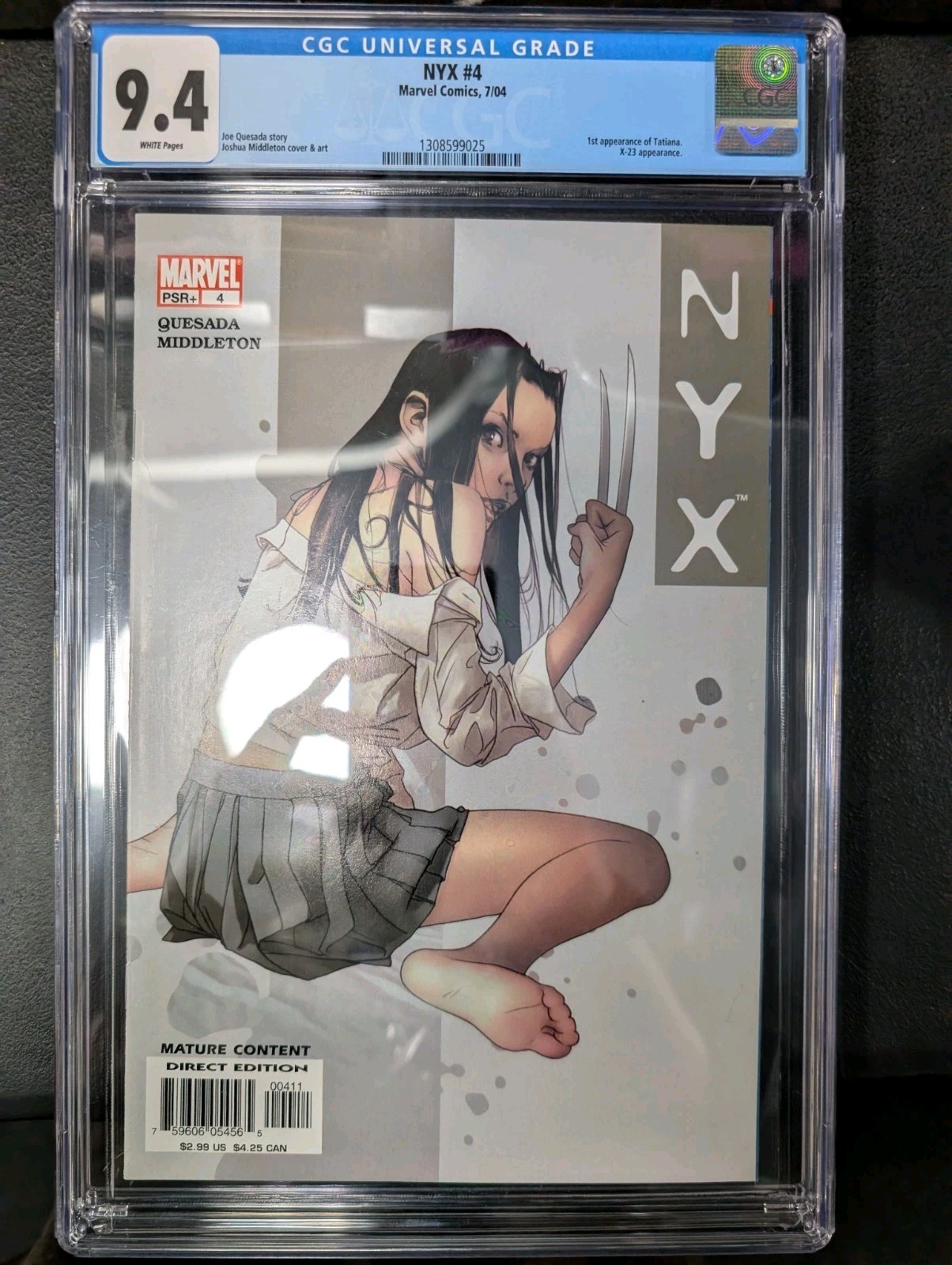 NYX #4 CGC 9.4 1st app of Tatiana 2nd app. of Laura Kinney (Marvel Comics 2004) NYX #4 CGC 9.4 1st app of Tatiana 2nd app. of Laura Kinney (Marvel Comics 2004)