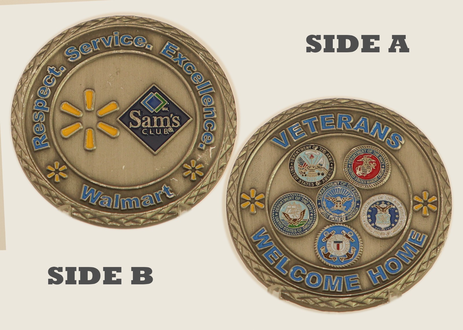 Walmart Sam\'s Club Veterans Welcome Home Challenge Coin  1#22