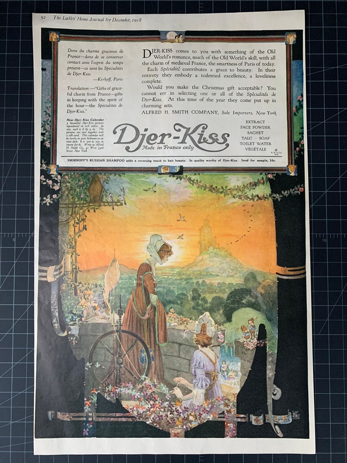 Rare Vintage 1918 Djer-Kiss Cosmetics Print Ad
