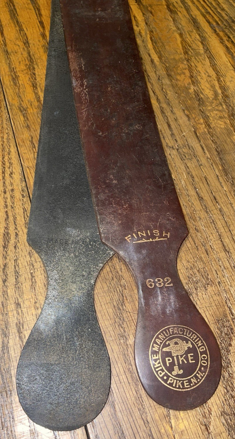 Vintage PIKE MFG CO Pike Razor Strop No 632 Genuine Horse Shell twin leather VGC