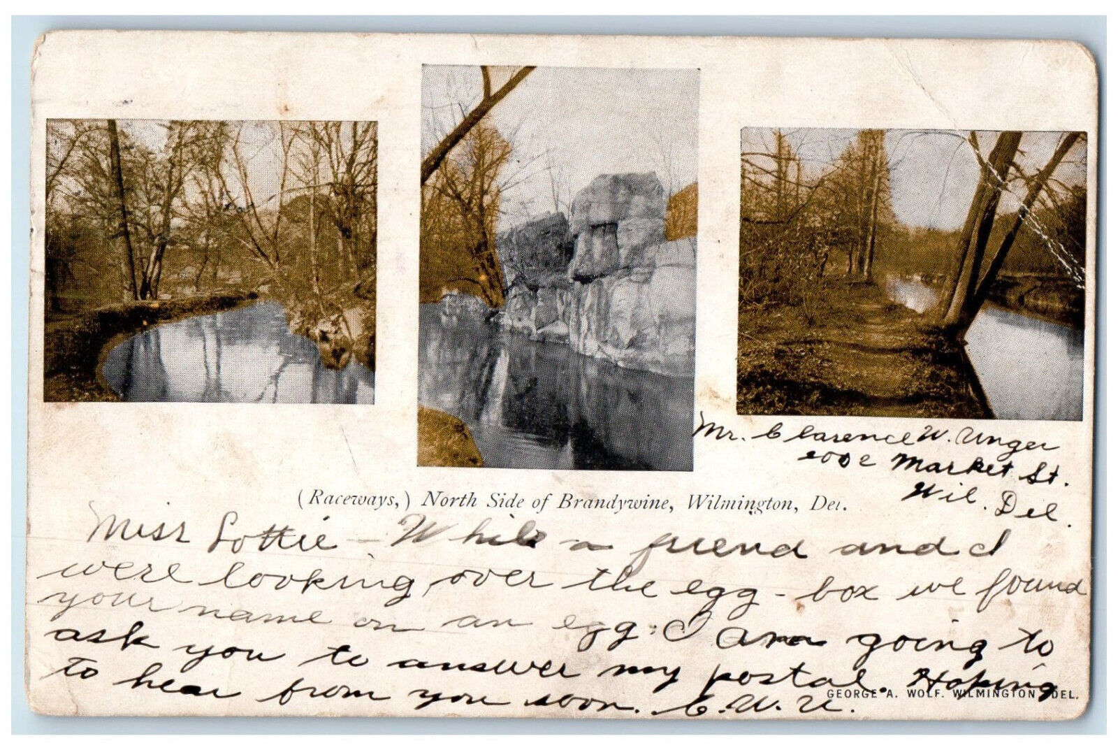 1908 North Side Of Brandywine Wilmington Delaware DE Multiview Antique Postcard