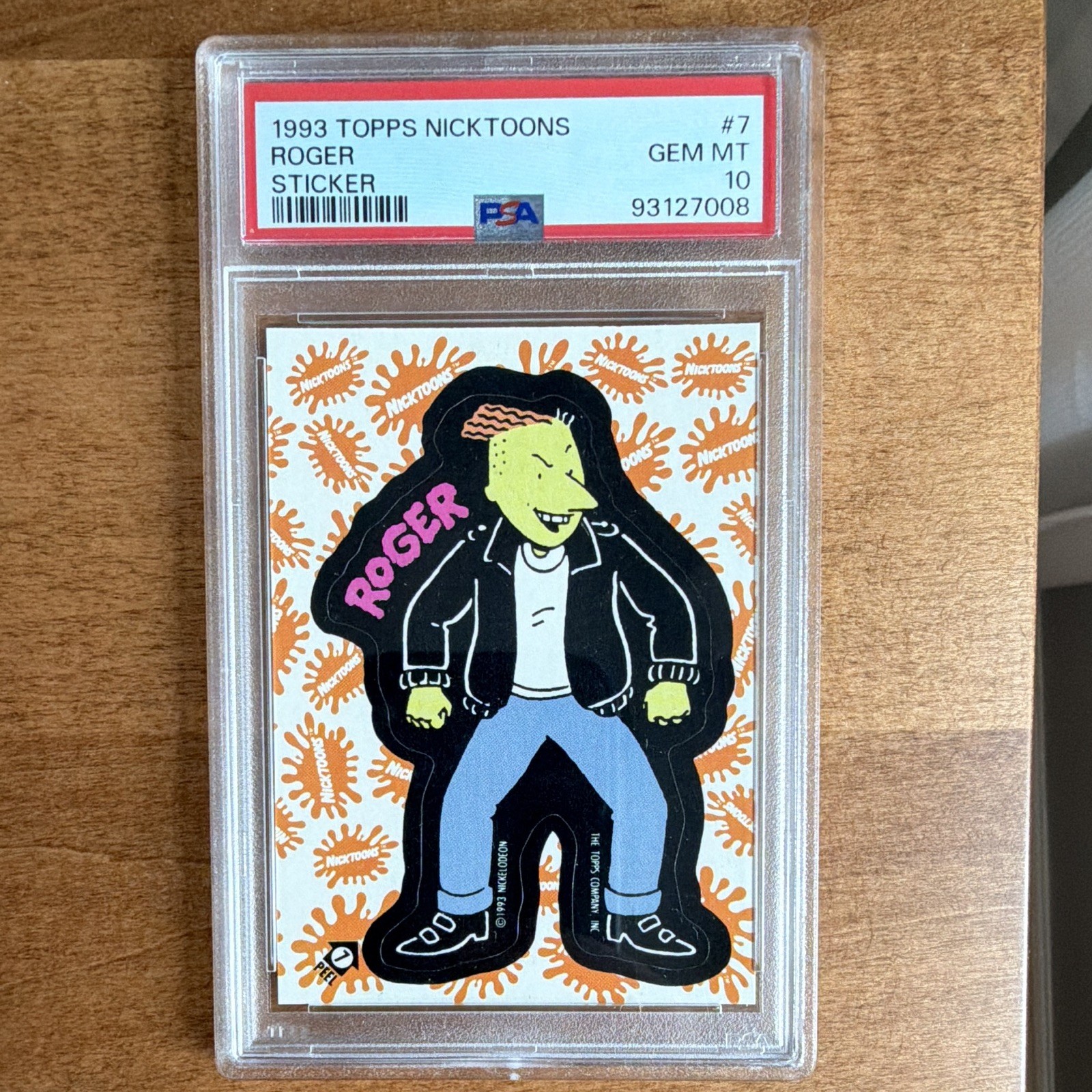 Topps 1993 Nicktoons Doug Roger Klotz Sticker #7 PSA 10 POP2