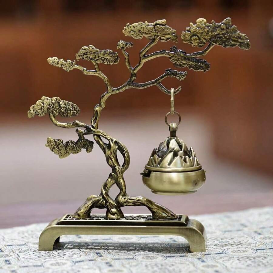 Incense Burner Traditional Tree Hanging Lotus For Incense Sticks & Plate Burner
