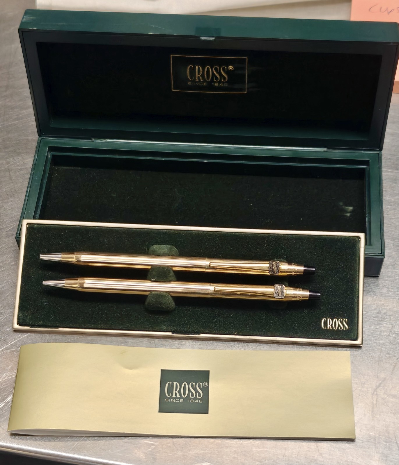 10k Gold Filled Cross Classic Century Ballpoint Pen & Mechanical Pencil Set