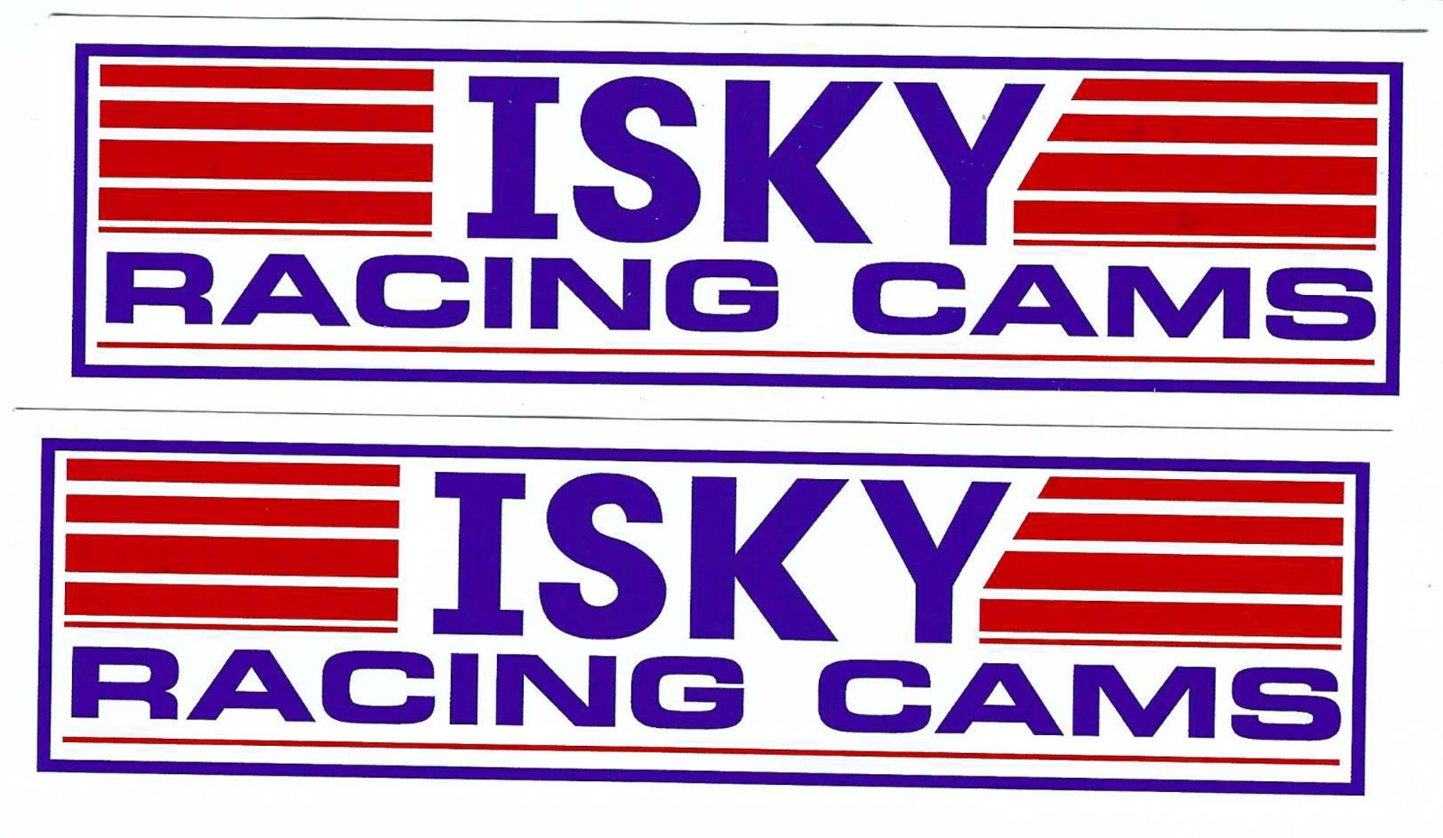 Isky Cams Racing Decals Sticker Set of 2 Blue White Vinyl 7 Inches Long