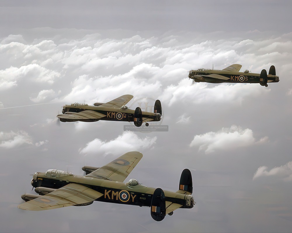 8x10 Three Avro Lancaster Bs In Flight Glossy Photo Print HT4136844