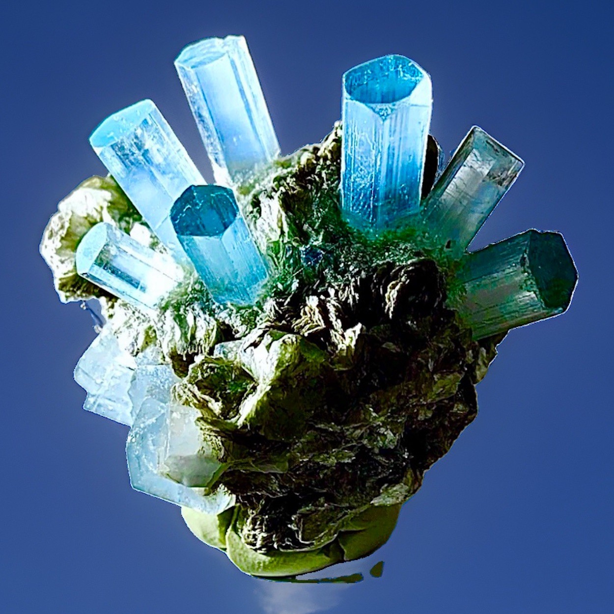 Brilliant Raw Aquamarine Crystal Natural Gem Cluster Perfect Display Specimen